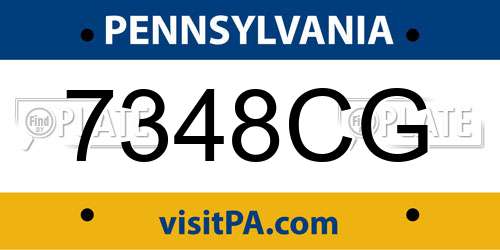 7348CG Pennsylvania License Plate