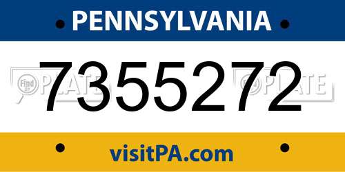 7355272 Pennsylvania License Plate