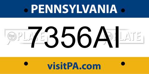 7356AI Pennsylvania License Plate