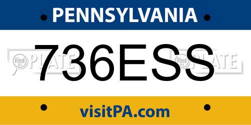736ESS Pennsylvania License Plate
