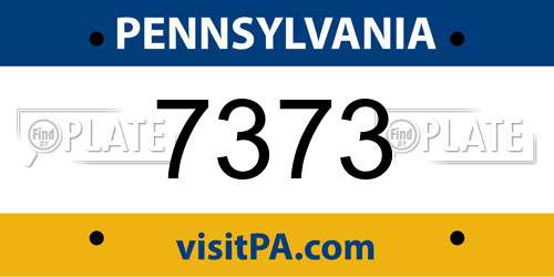 7373 Pennsylvania License Plate