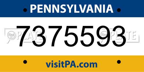 7375593 Pennsylvania License Plate