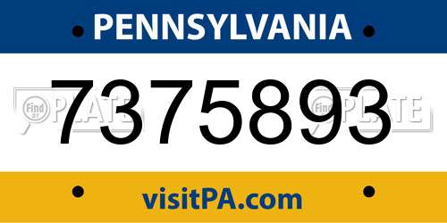 7375893 Pennsylvania License Plate