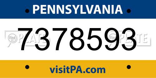 7378593 Pennsylvania License Plate