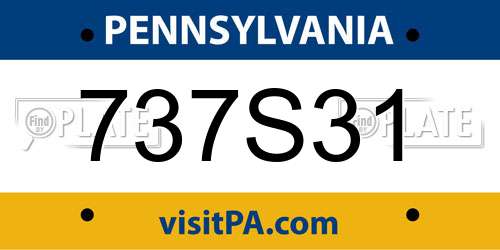 737S31 Pennsylvania License Plate