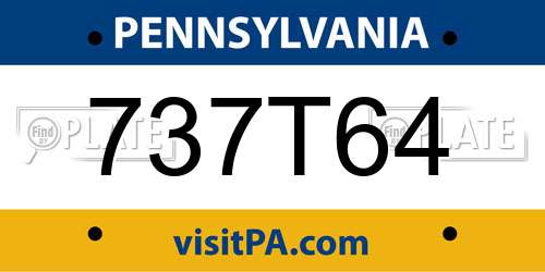 737T64 Pennsylvania License Plate