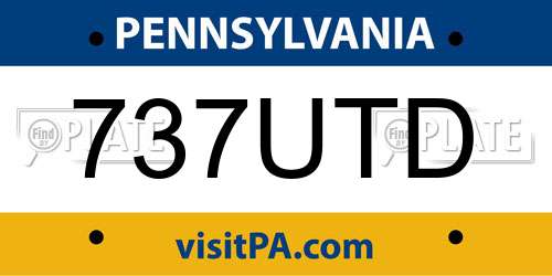 737UTD Pennsylvania License Plate