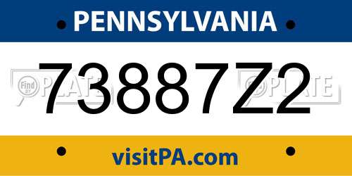 73887Z2 Pennsylvania License Plate
