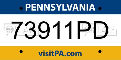 73911PD Pennsylvania License Plate