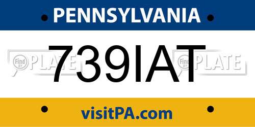 739IAT Pennsylvania License Plate