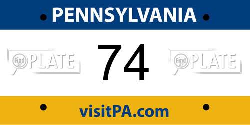 74 Pennsylvania License Plate