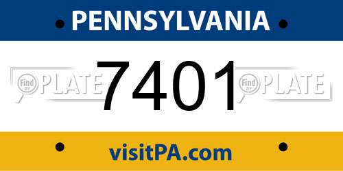 7401 Pennsylvania License Plate