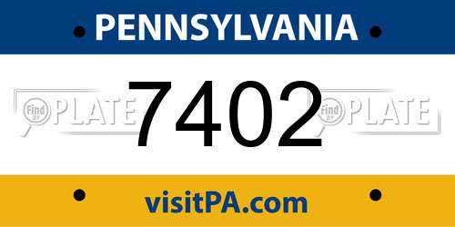 7402 Pennsylvania License Plate