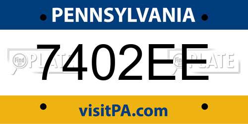 7402EE Pennsylvania License Plate