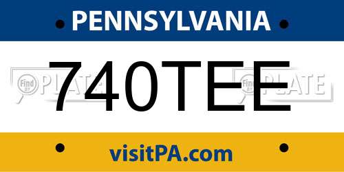 740TEE Pennsylvania License Plate