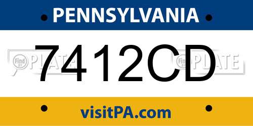 7412CD Pennsylvania License Plate