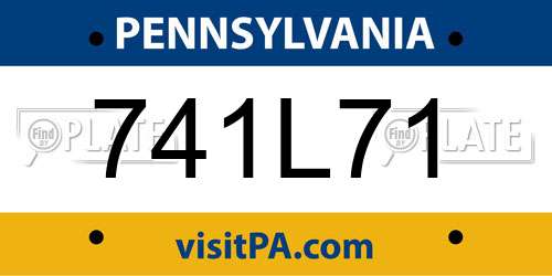 741L71 Pennsylvania License Plate
