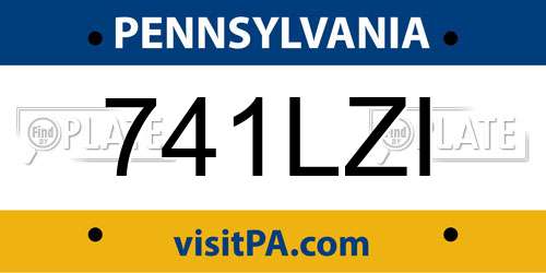 741LZI Pennsylvania License Plate