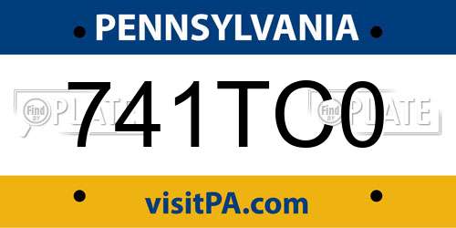 741TC0 Pennsylvania License Plate