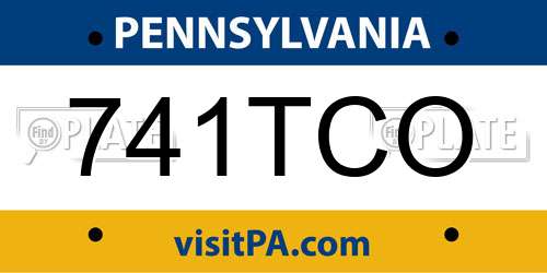 741TCO Pennsylvania License Plate