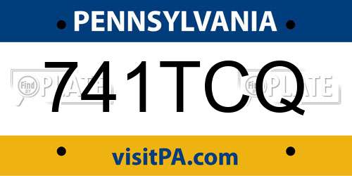 741TCQ Pennsylvania License Plate