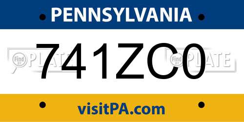 741ZC0 Pennsylvania License Plate