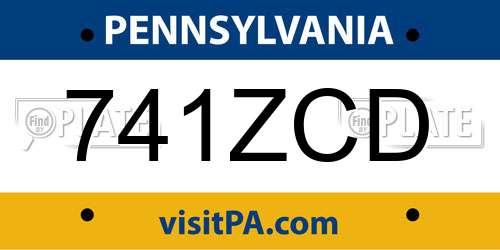 741ZCD Pennsylvania License Plate
