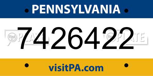 7426422 Pennsylvania License Plate
