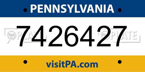 7426427 Pennsylvania License Plate
