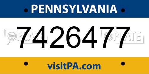 7426477 Pennsylvania License Plate