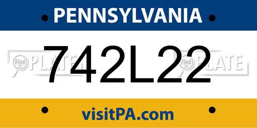 742L22 Pennsylvania License Plate