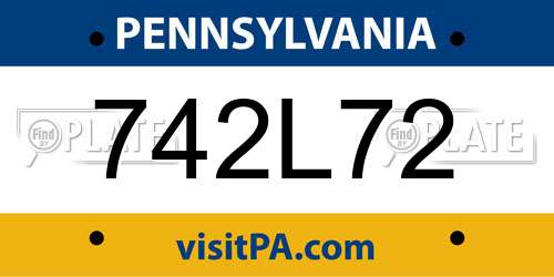 742L72 Pennsylvania License Plate