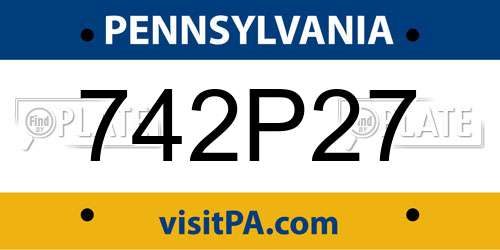 742P27 Pennsylvania License Plate