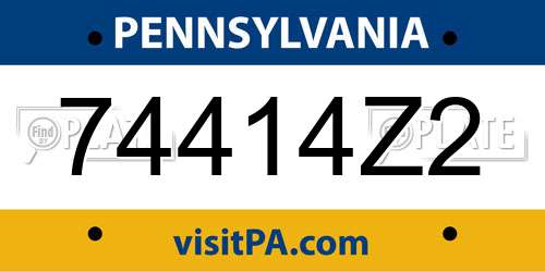 74414Z2 Pennsylvania License Plate