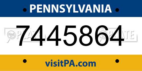 7445864 Pennsylvania License Plate