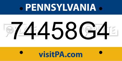 74458G4 Pennsylvania License Plate