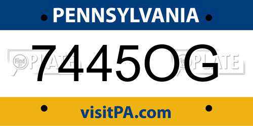 7445OG Pennsylvania License Plate