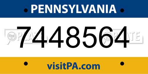 7448564 Pennsylvania License Plate