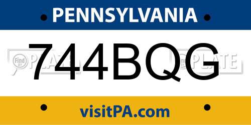 744BQG Pennsylvania License Plate