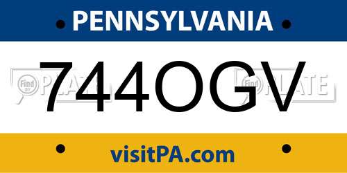 744OGV Pennsylvania License Plate