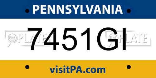 7451GI Pennsylvania License Plate
