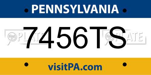 7456TS Pennsylvania License Plate