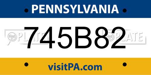 745B82 Pennsylvania License Plate