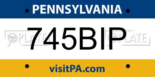 745BIP Pennsylvania License Plate