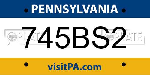 745BS2 Pennsylvania License Plate