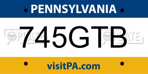 745GTB Pennsylvania License Plate