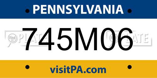 745M06 Pennsylvania License Plate