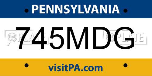 745MDG Pennsylvania License Plate