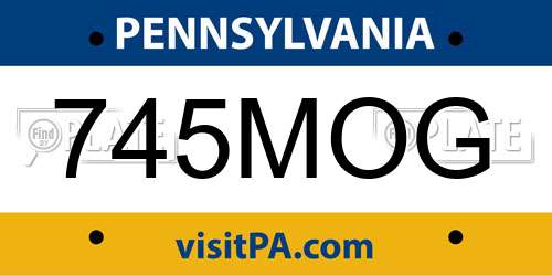 745MOG Pennsylvania License Plate