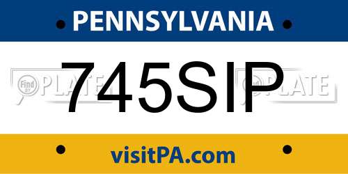745SIP Pennsylvania License Plate